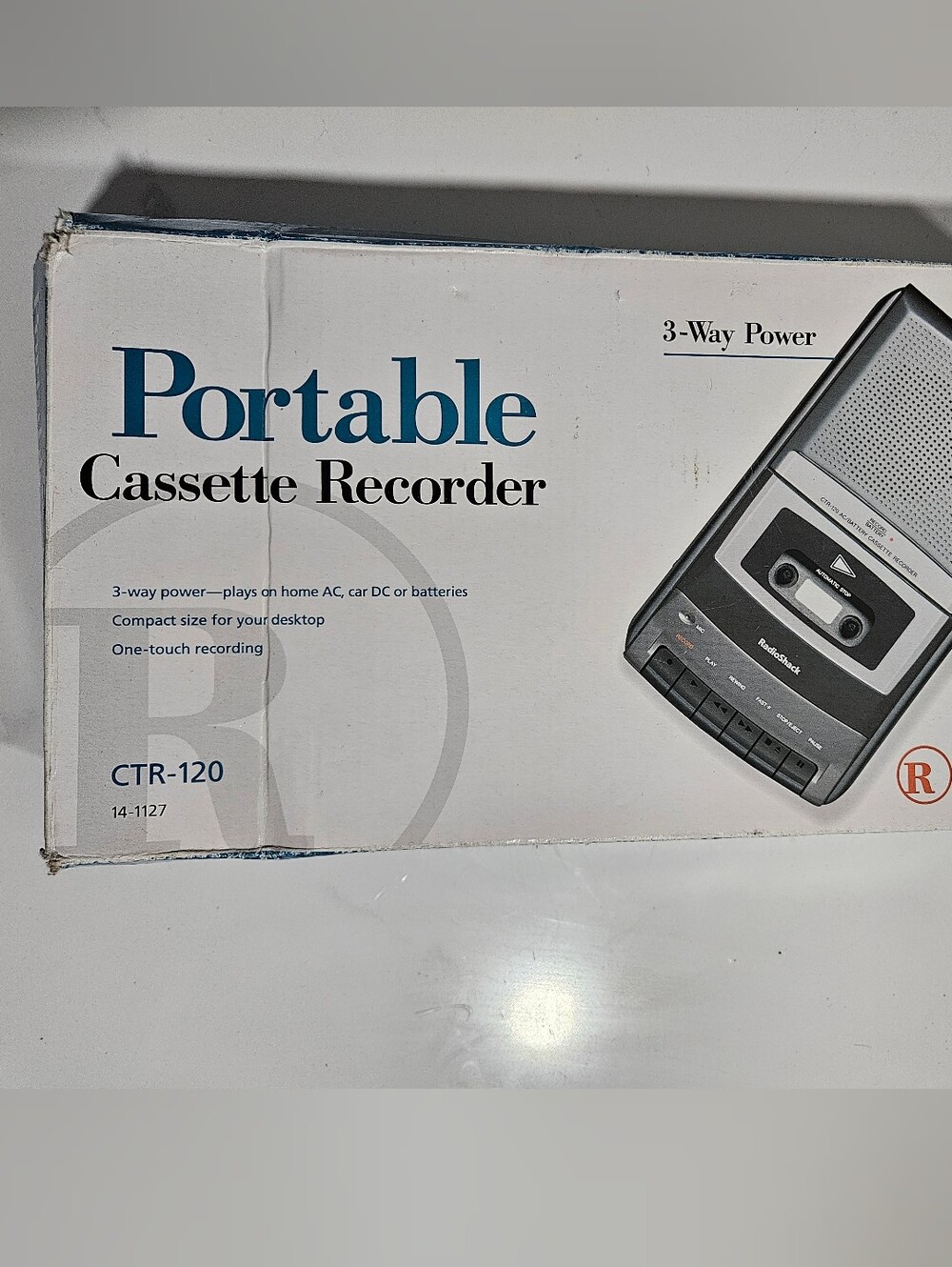 Radio Shack Portable Tape Cassette Player/Recorder CTR-120 Vintage No Power Cord